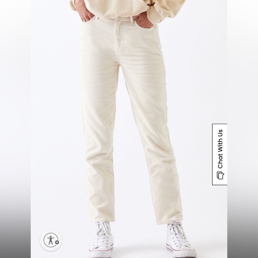 PacSun cream corduroy mom jeans